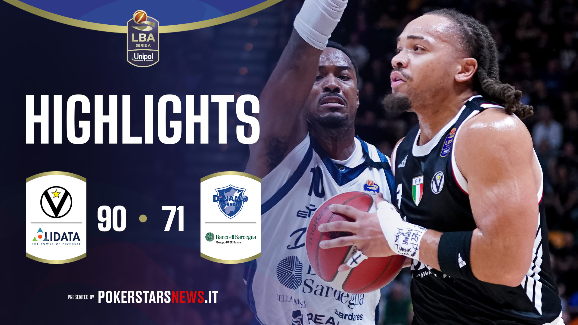 immagine - Virtus Olidata Bologna - Banco di Sardegna Sassari | PokerstarsNews Highlights Serie A Unipol 2025/2026